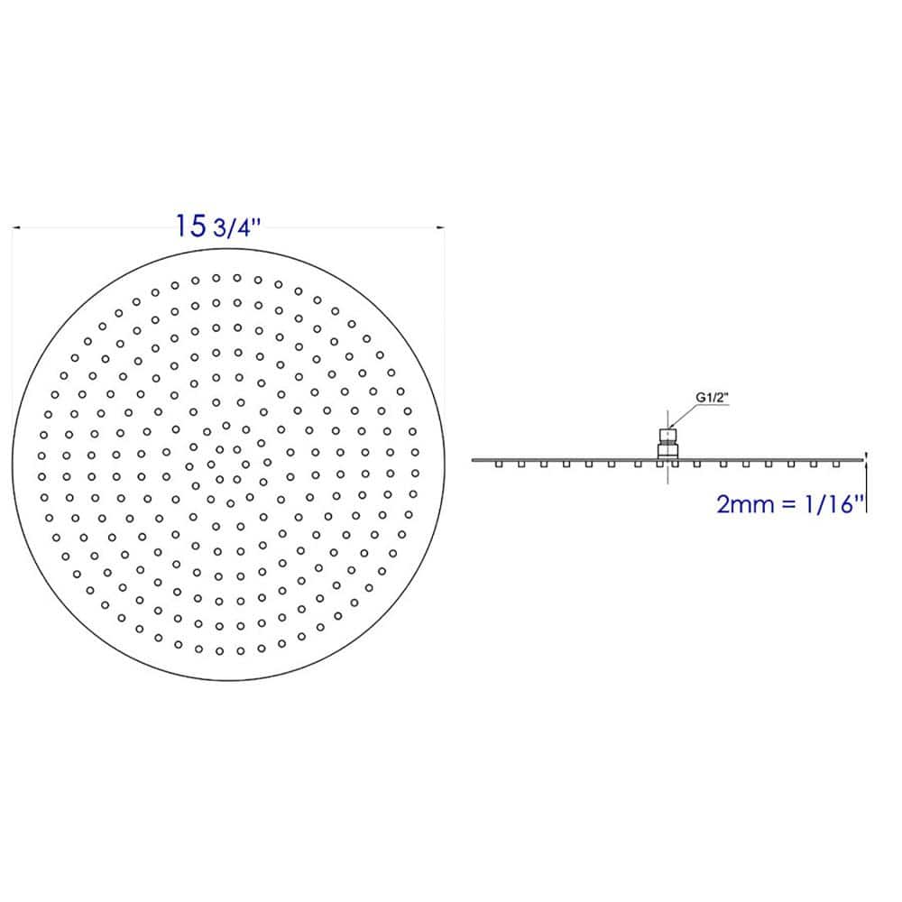 Polished Stainless Steel 18" Round Rain Shower Head