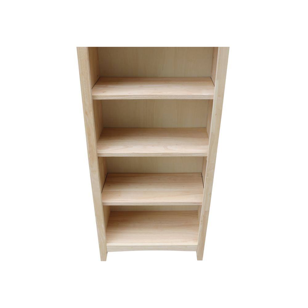 Traditional Shaker Solid Wood Bookcase in Classic Brown