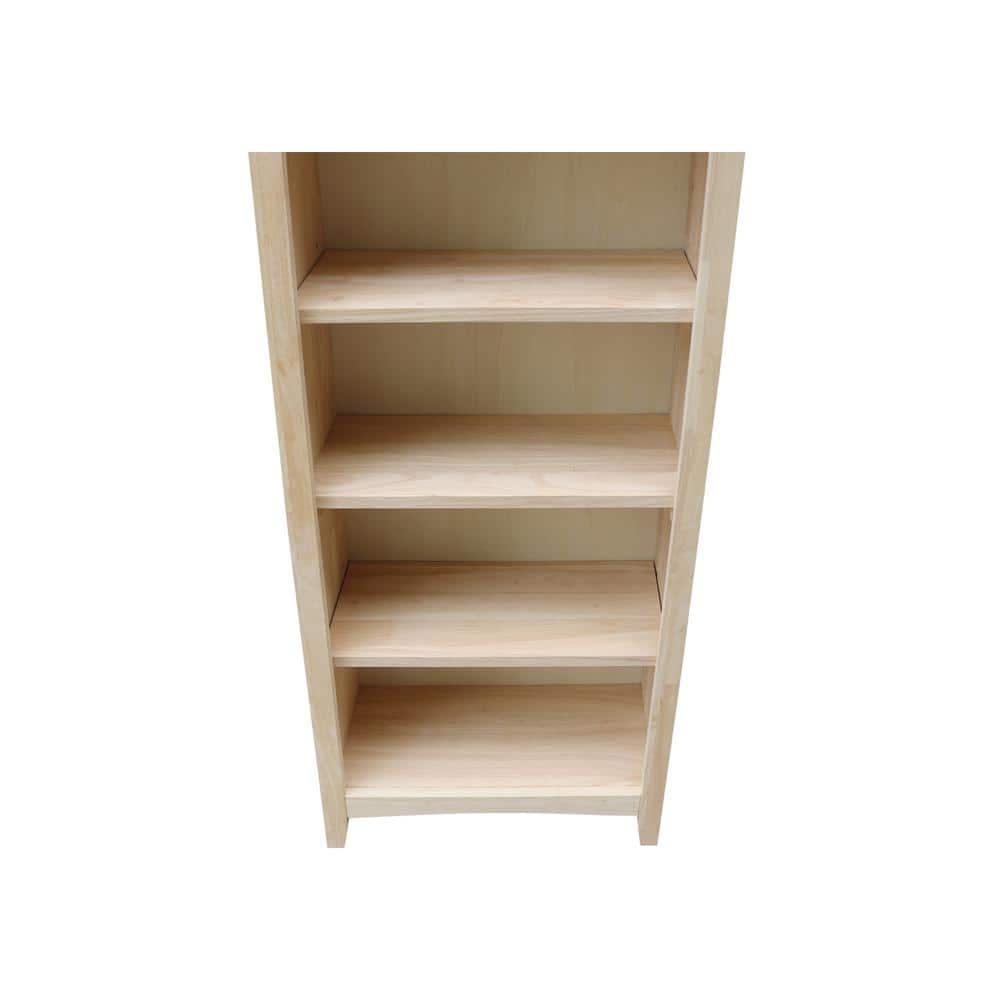 Traditional Shaker Solid Wood Bookcase in Classic Brown