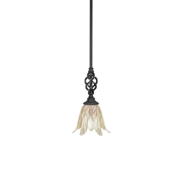 Unbranded Bridgewater 100 W 1-Light Matte Black Standard Mini Pendant Light with Glass Shade