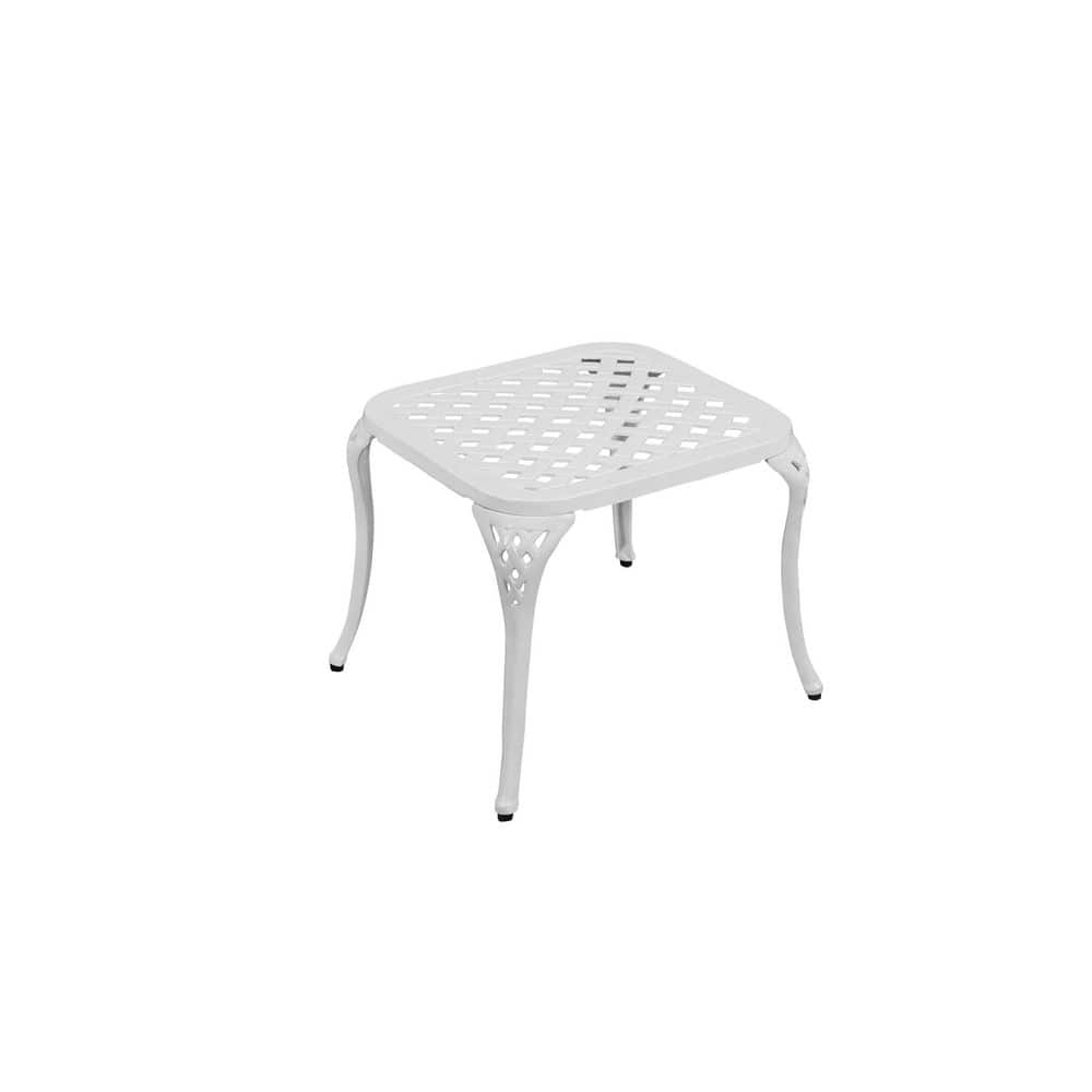 White Rectangle Aluminium 17 in. H Outdoor Side Table for Patio, Garden, Backyard price history on PriceWatchPro