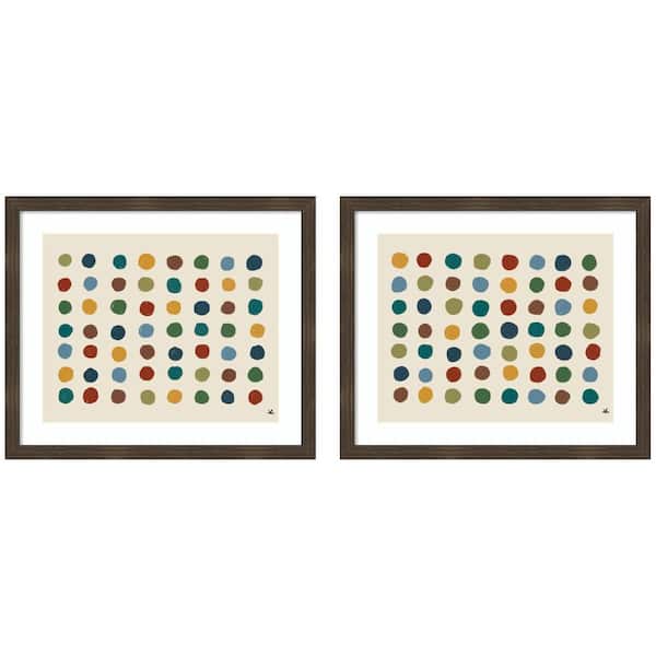 2-Piece Woodgrain "Meditation No. 3" by Kelly Knaga Abstract Framed Art Print Set 22 in. x 53 in.