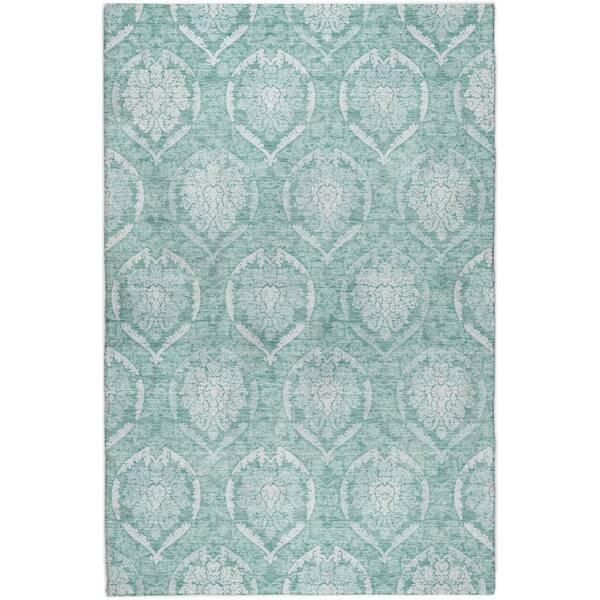 Dream Shag Premium Machine Washable Abstract ADS810 Turquoise 10 ft. x 14 ft. Area Rug