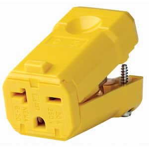 20 Amp 250-Volt Straight Blade Grounding Connector, Yellow