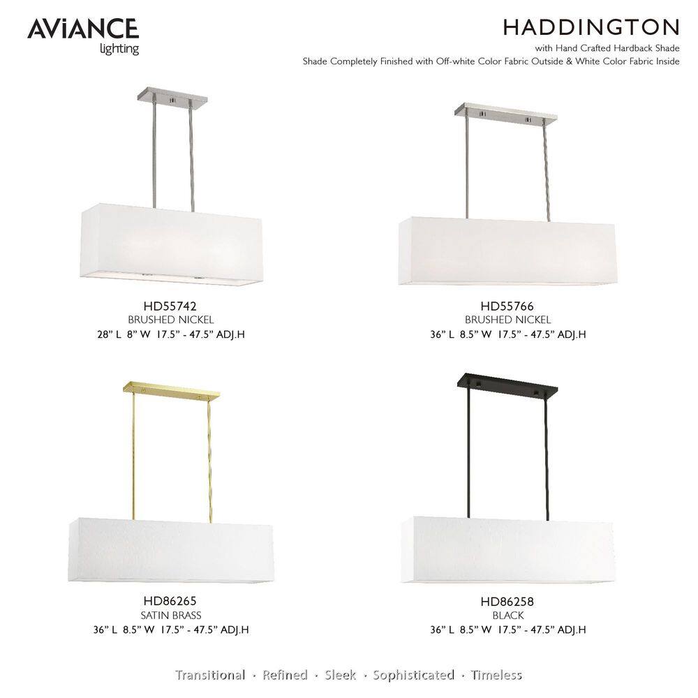 Summit Satin Brass 4-Light Linear Chandelier with Off-White Shade
