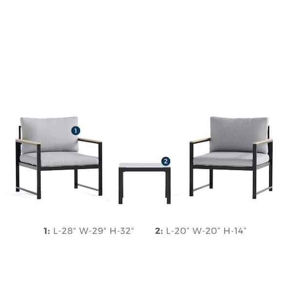 brookside meg outdoor metal seating set with cushions