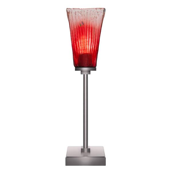 Unbranded Quincy 18.25 in. Graphite Accent Lamp with Glass Shade
