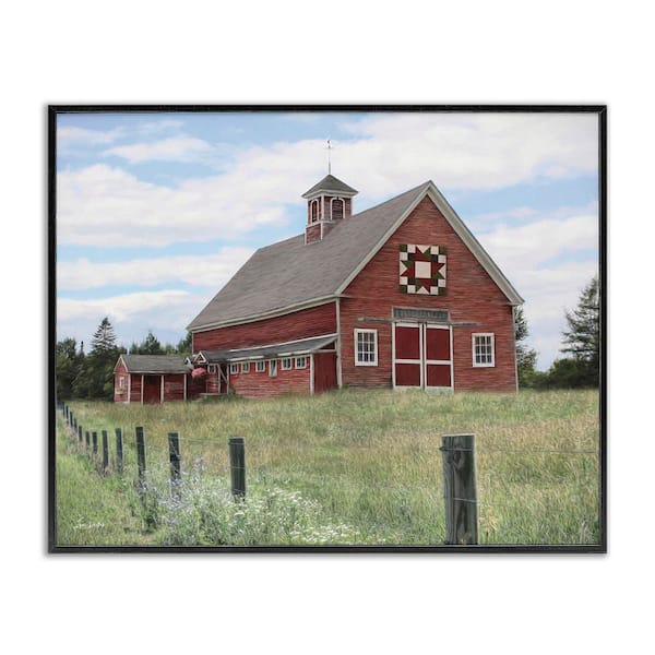 Stupell Industries Rustic Barn Fence Posts by Lori Deiter Black Framed Nature Giclee Art Print 24 in. x 30 in.