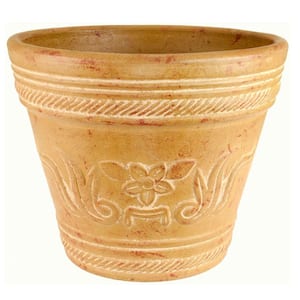 19 in. Round Tecate Flower Design Clay Vase