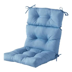 22 in. x 44 in. Outdoor High Back Dining Chair Cushion in Denim