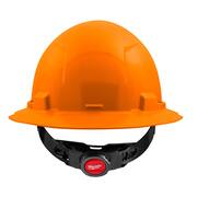 BOLT Orange Type 1 Class E Full Brim Non-Vented Hard Hat with 4 Point Ratcheting Suspension