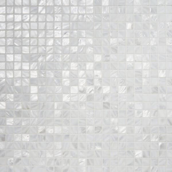 Pacif White 11.75 in. x 11.75 in. Mother of Pearl Mosaic Wall Tile (0.96 sq. ft. /Each)