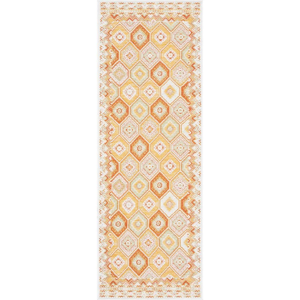Flora Orange 2 ft. x 8 ft. Geometric Indoor/Outdoor Area Rug price history on PriceWatchPro