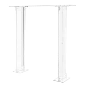 39.4 in. x 39.4 in. Clear Acrylic Rectangular Wedding Centerpiece Long Floral Fram Indoor/Outdoor Plant Stand