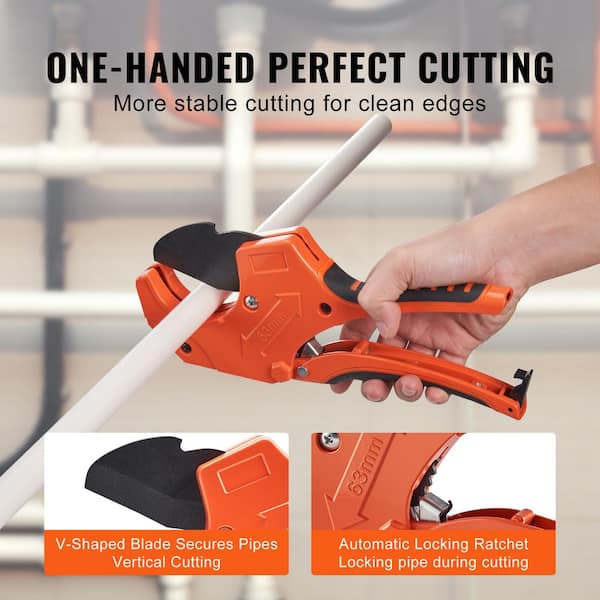 Libraton PVC Pipe Cutter Up To 2-1/2, Ratchet Pipe Cutter With Replacement Blade Pvc Cutting Tool For Cutting Pex Pvc Ppr Plastic Hoses And Plumbing Pipe Libraton PVC Pipe Cutter Up To 2-1/2, Ratchet Pipe Cutter With Replacement Blade Pvc Cutting Tool For Cutting Pex Pvc Ppr Plastic Hoses And Plumbing Pipe
