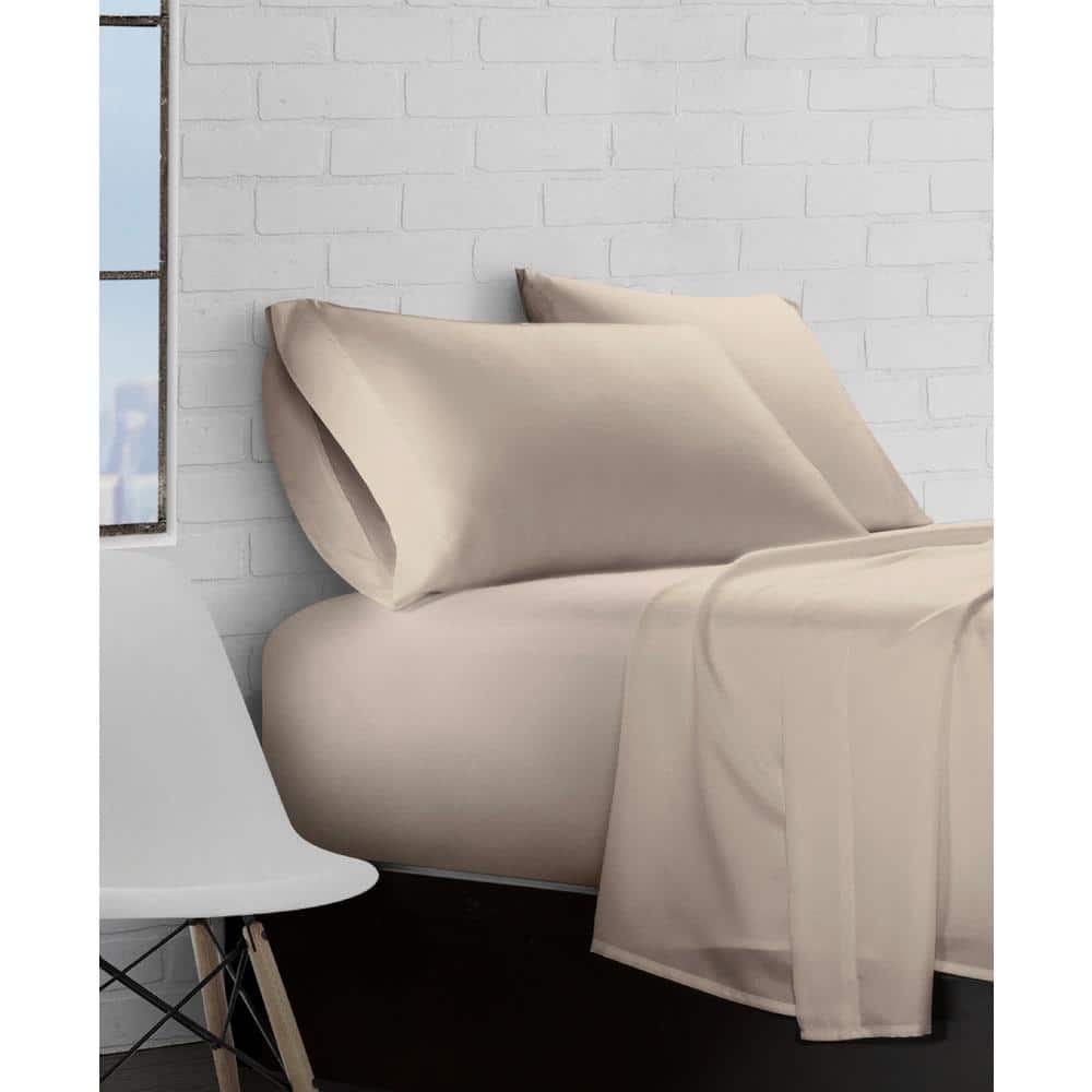 Taupe Queen Triple Brushed Microfiber Sheet Set