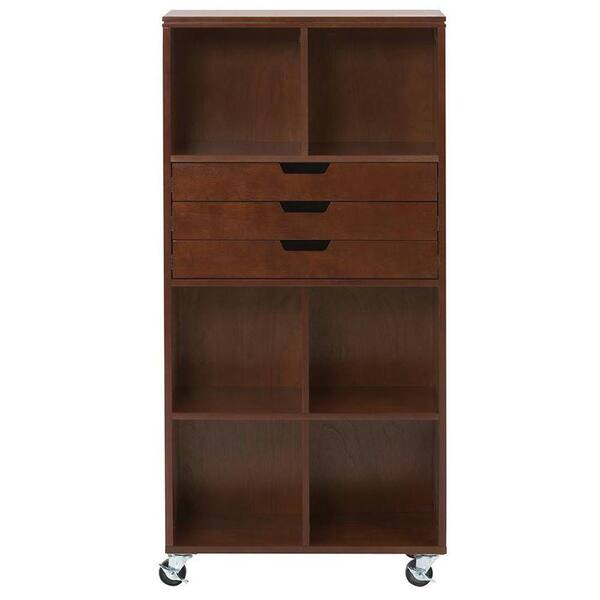 Home Decorators Collection Avery 6-Cube MDF Tall Mobile Cart in Chestnut