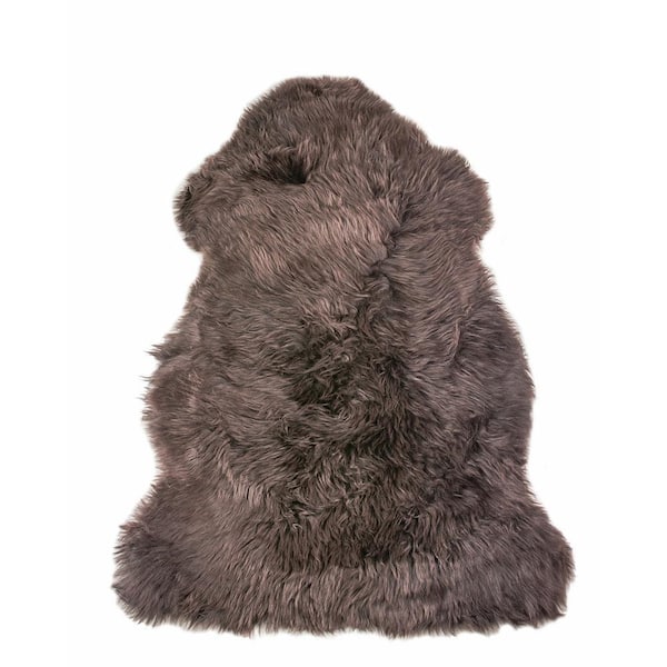Milan Chocolate 2 ft. x 3 ft. Shearling Single Sheepskin Area Rug