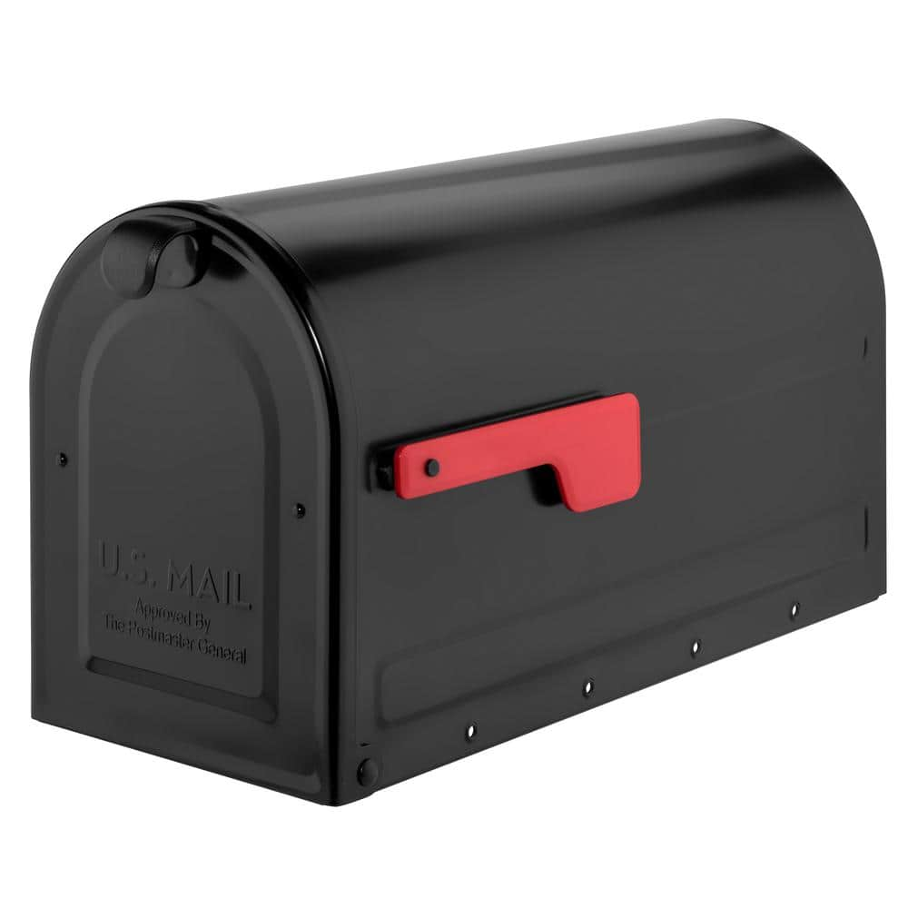 Architectural Mailboxes MB2 Black, Large, Steel, Post Mount Mailbox ...