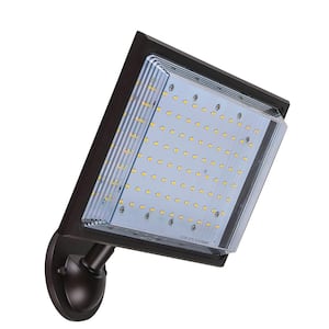 350-Watt Equivalent Bronze Integrated LED Outdoor Street Lamp Flood Light with Dusk to Dawn Control