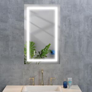 40 in. x 22 in. Bathroom LED Mirror Is Multi-Functional Each Function Is Controlled by A Smart Touch Button