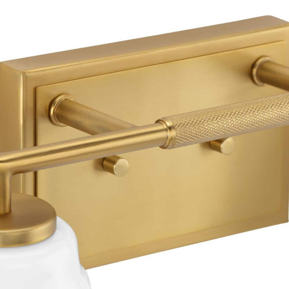 Spenser Brushed Gold and Opal Glass 4-Light Vanity Fixture