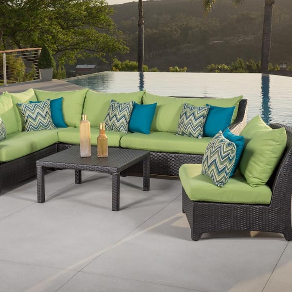 Have a question about RST BRANDS Deco 6 Piece Wicker Outdoor Sectional Set with Sunbrella Ginkgo Green Cushions Pg 1 The Home Depot