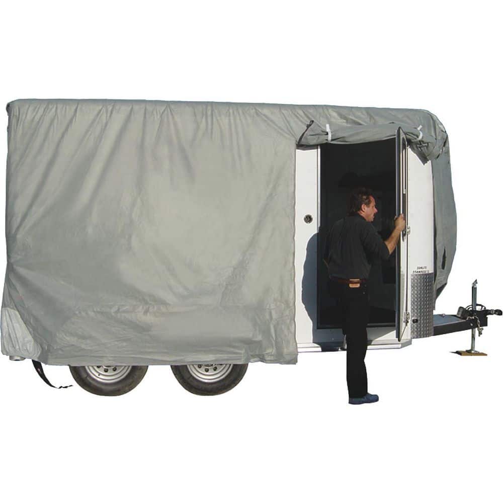 Bumper Pull Horse Trailer Cover, Gray SFS AquaShed Top/Gray Polypropylene 
