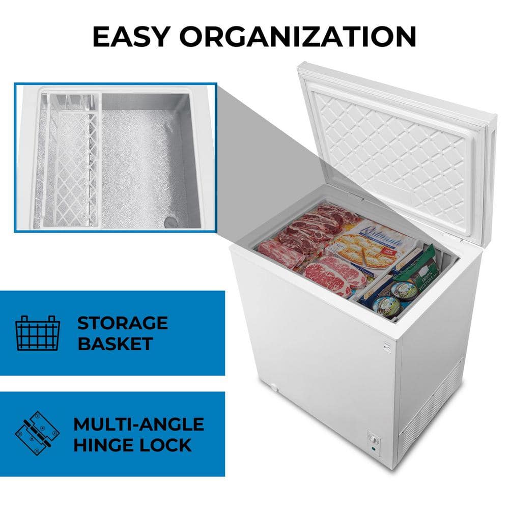 Compact White Convertible Refrigerator/Freezer with Stay-Open Lid