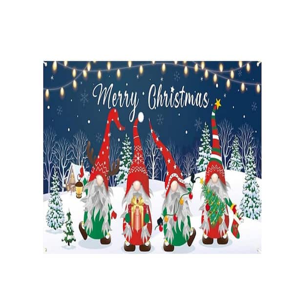 7.87 ft. L x 6.89 ft. H Christmas Gnomes in Snowy Landscape Garage Door Decor Mural for Double Car Garage