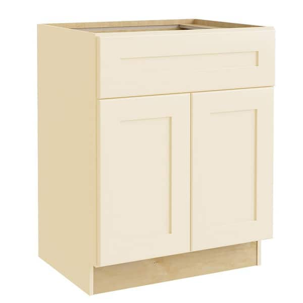 Newport 30 in. W x 24 in. D x 34.5 in. H Assembled Plywood Base Kitchen Cabinet in Blended Cream with Soft Close