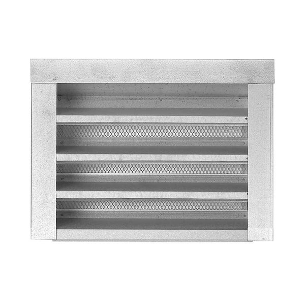 Gibraltar Building Products 14 in. x 12 in. Rectangular Silver Galvanized Steel Built-in Screen Gable Louver Vent