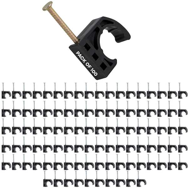 PLUMBFLEX 3/4 in. Half Clamp J-Hook with Nail for PEX Tubing Pipe Support (100-Pack)