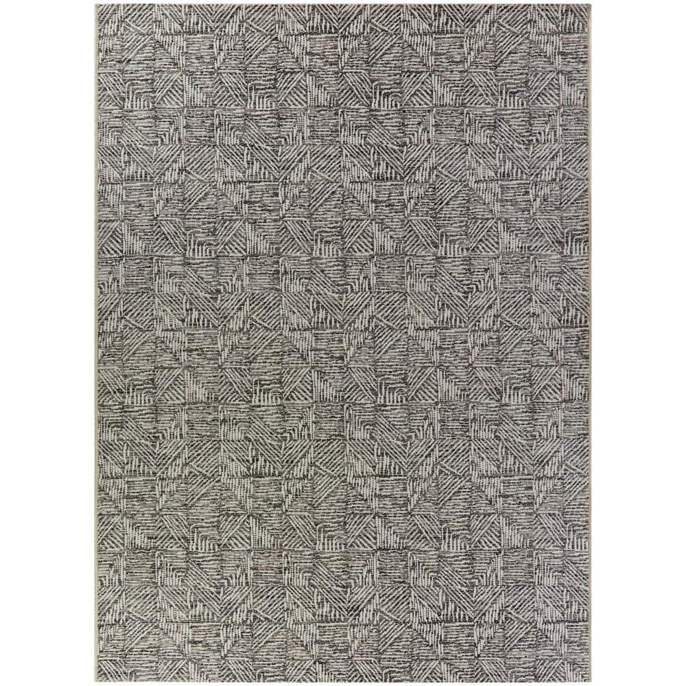Pauling Charcoal 9 ft. x 12 ft. Abstract Indoor/Outdoor Area Rug price history on PriceWatchPro