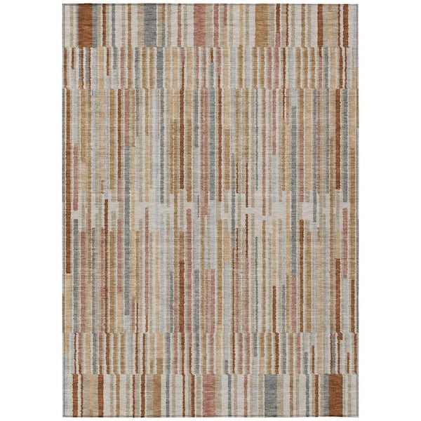 Chantille Machine Washable Indoor/Outdoor Abstract ACN2102 Paprika 8 ft. x 10 ft. Area Rug