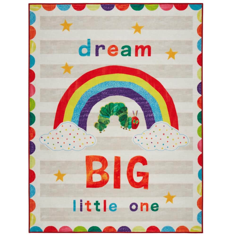 Eric Carle Elementary Dream Big Little One White/Grey 3 ft. x 5 ft ...