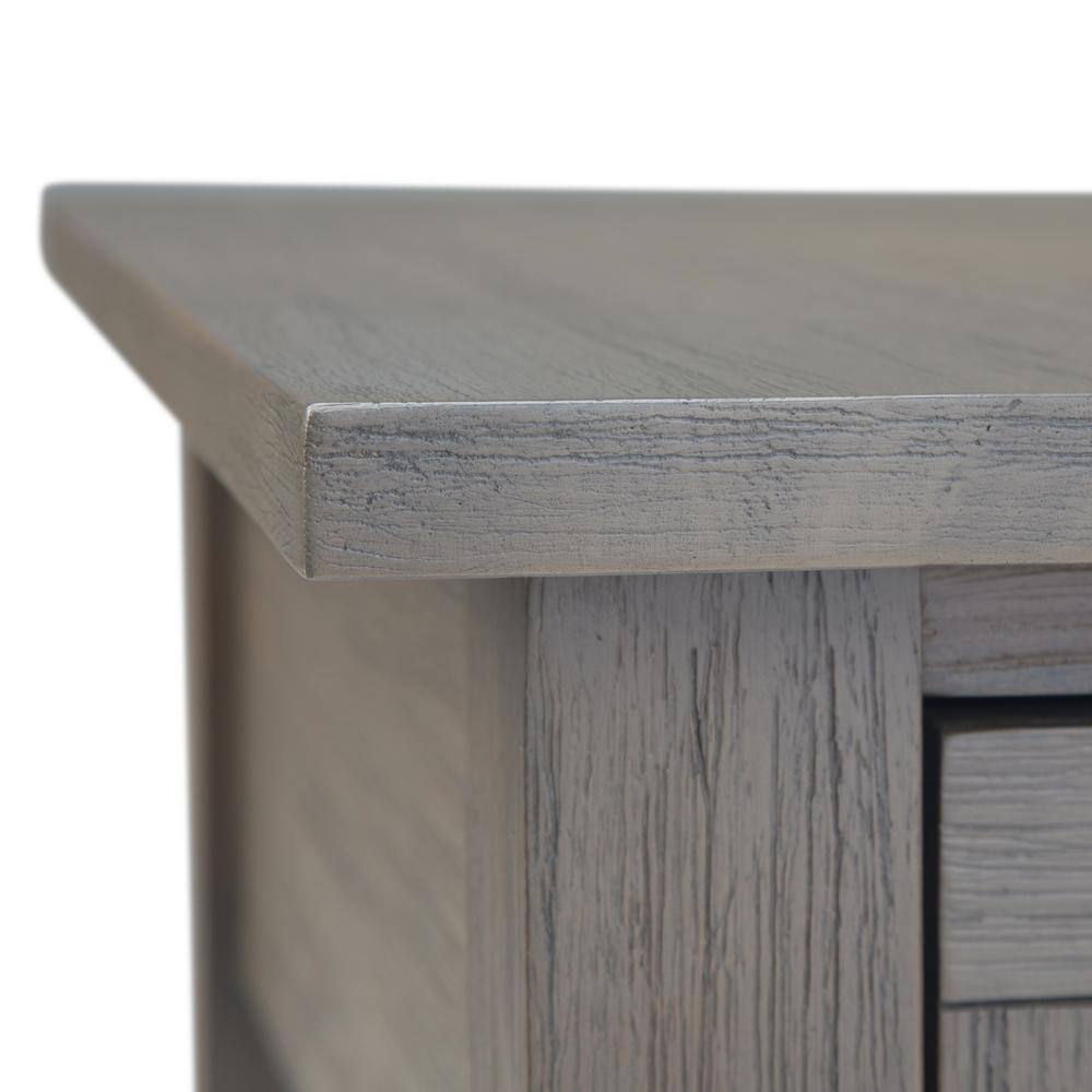 Farmhouse Grey Monroe Rustic Acacia Wood Side Table with Storage