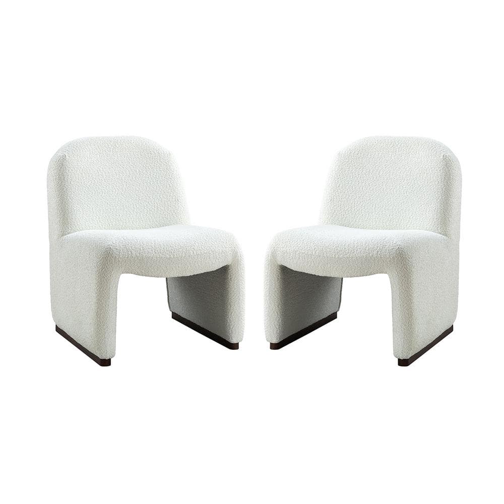 JAYDEN CREATION Placido Modern Ivory Polyester Side Chair with Arcuate ...