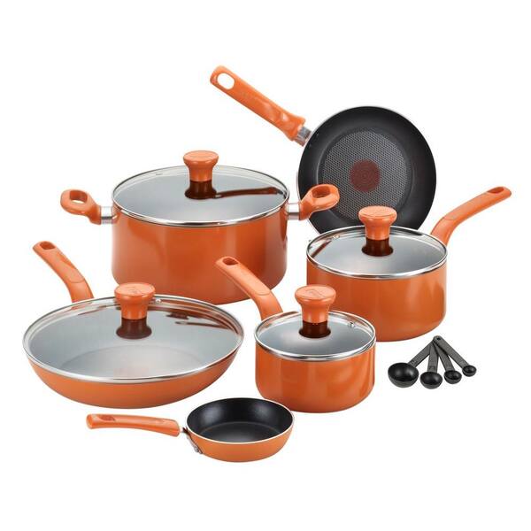 T-fal Excite 14-Piece Cookware Set in Orange