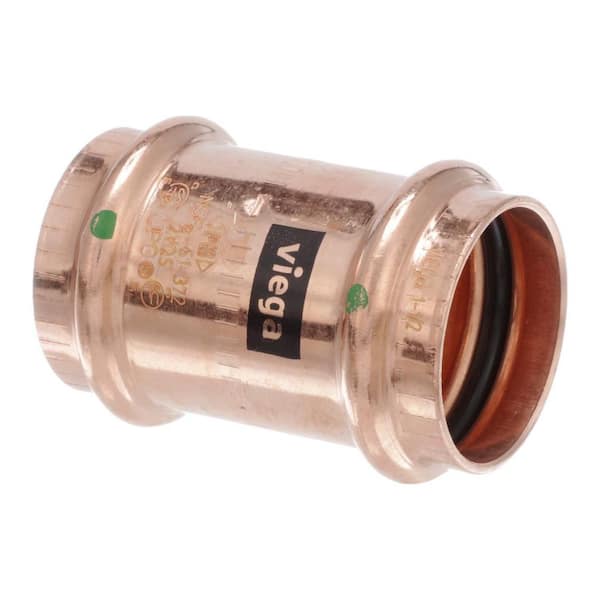 Viega ProPress 1-1/2 in. x 1-1/2 in. Press Copper Coupling with Stop
