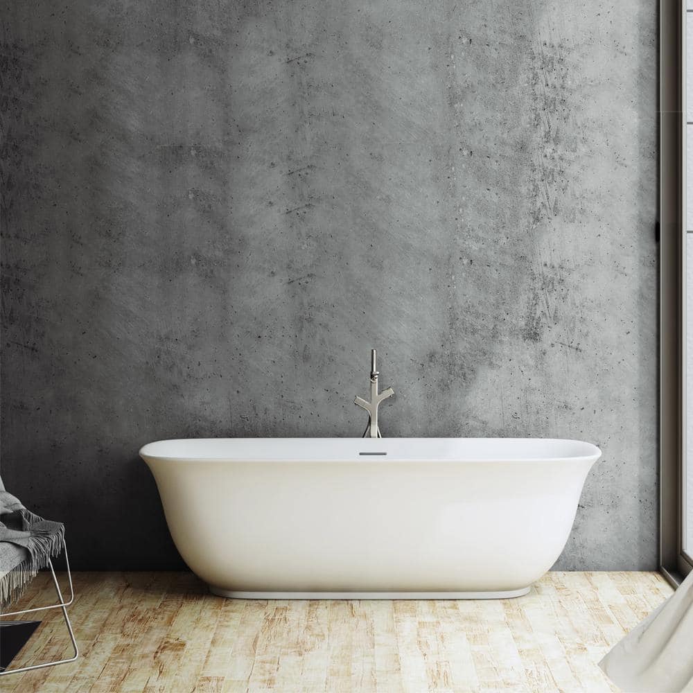 Orion 67'' White Freestanding Acrylic Soaking Bathtub