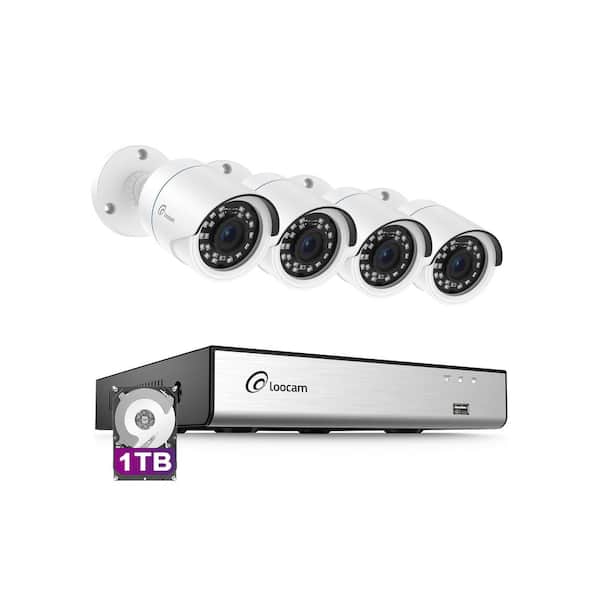 1080P 8 Channel H.265+ DVR Wired Security Camera System with 1TB Hard Drive, Smart Human Vehicle Detection, Night Vision