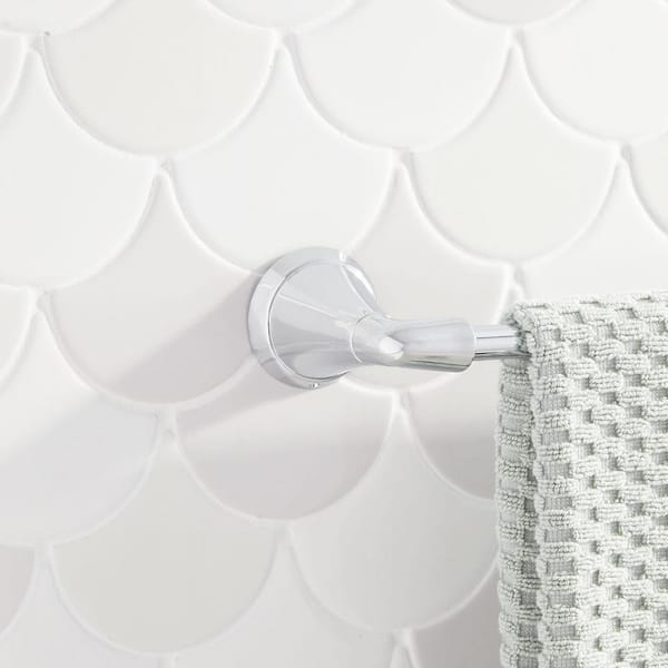 SIGNATURE HARDWARE Provincetown 24 in. Wall Mounted Single Towel Bar in Chrome