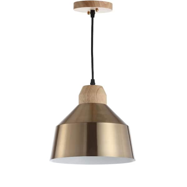 Dajana 1-Light Brass Gold/Light Brown Mini Island Hanging Pendant Lighting