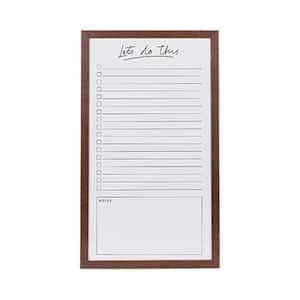 Magnetic Dry Erase To-Do White Board with Espresso Wood Frame, 12 in. x 22 in.