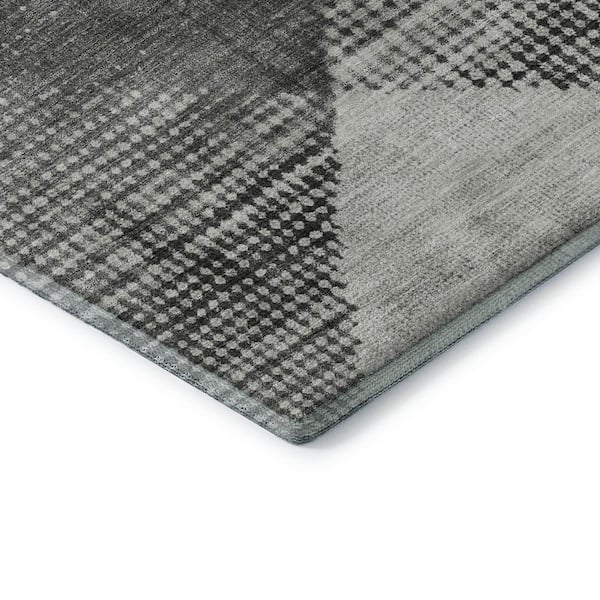 Mayfield Premium Machine Washable Abstract AMF1065 Gray 5 ft. x 7 ft. 6 in. Area Rug