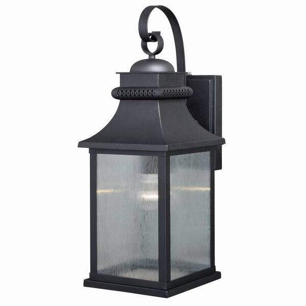 VAXCEL Cambridge 1 Light Dusk to Dawn Bronze Outdoor Wall Lantern Clear ...