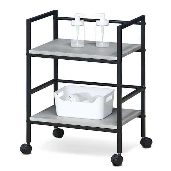 Furinno Modern Mdf 4 Wheeled Storage Cart In Stone Fm4560wsw The Home Depot