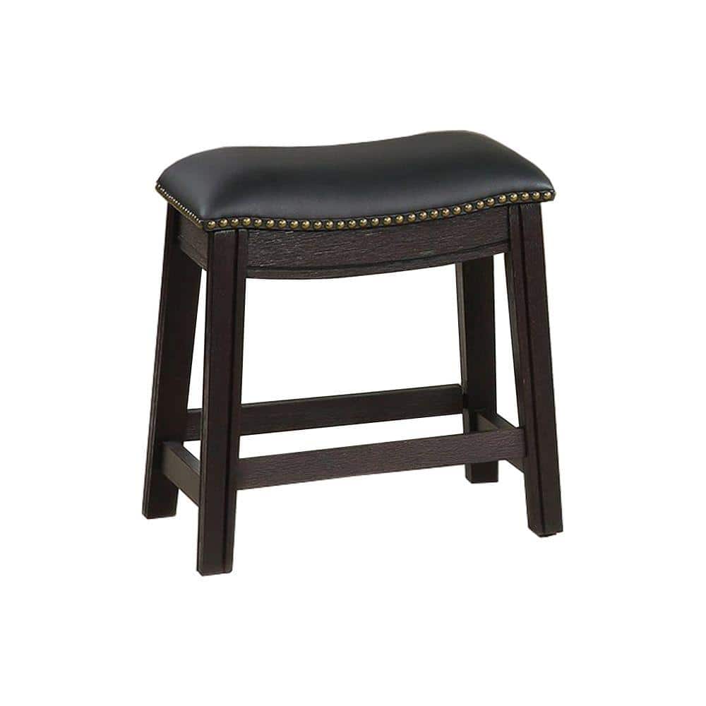 Reviews for Benjara 18 in. H Black Curved Leatherette Stool with