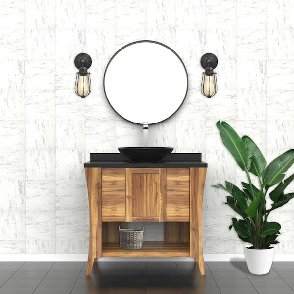 EcoDecors Significado 36 in. L Teak Vanity Cabinet Only in Natural